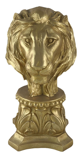 Resin Lion head Bust Gold Finish